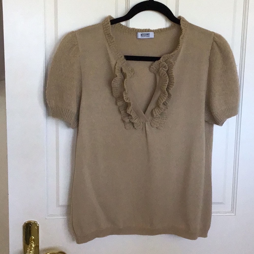 Moschino Sweater Italy Virgin Wool Beige Size S/M
